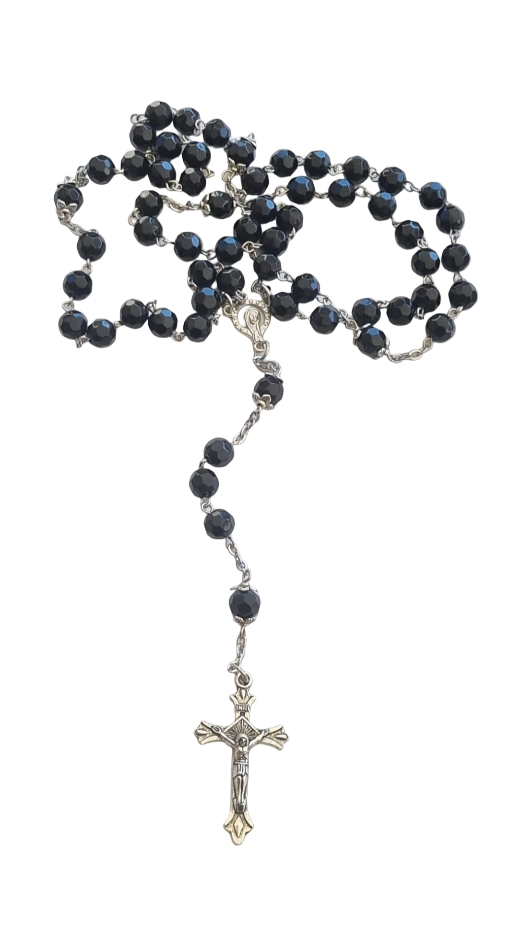 Crystal Rosary Black Bead