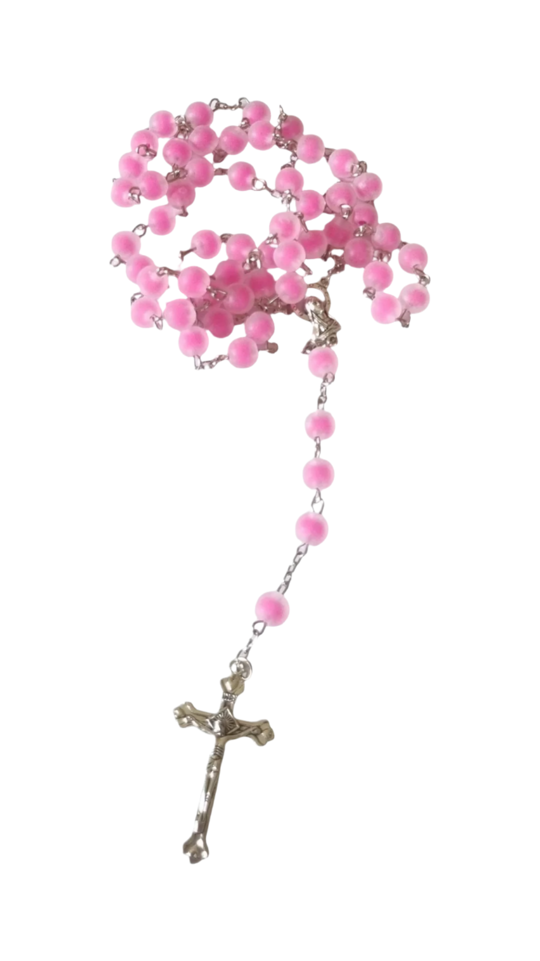 Acrylic Rosary matte dark pink bead