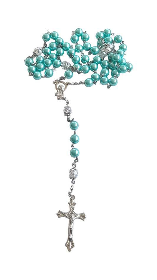 Pearl Rosary Blue Bead