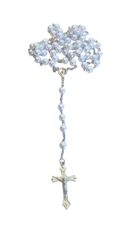 Acrylic Rosary White Pearl Bead