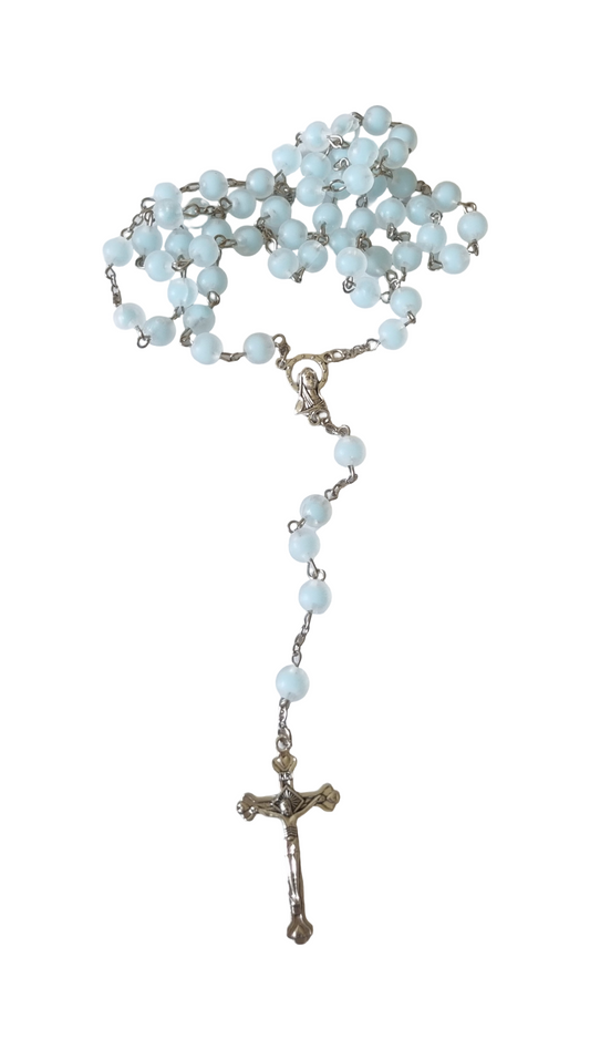 Acrylic Rosary Matte Pale Blue Bead