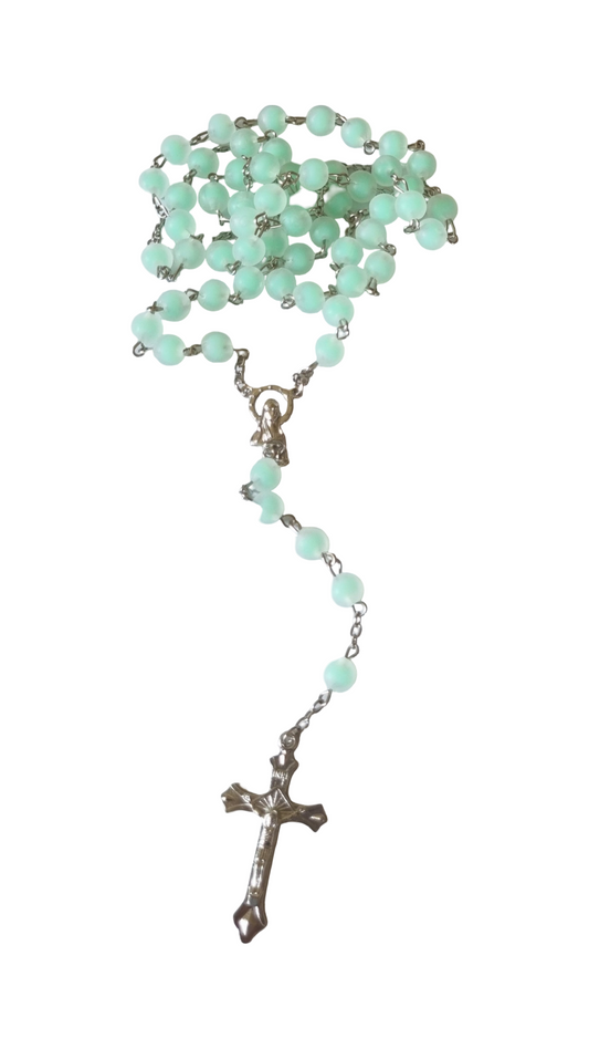 Acrylic Rosary Matte Pale Green Bead