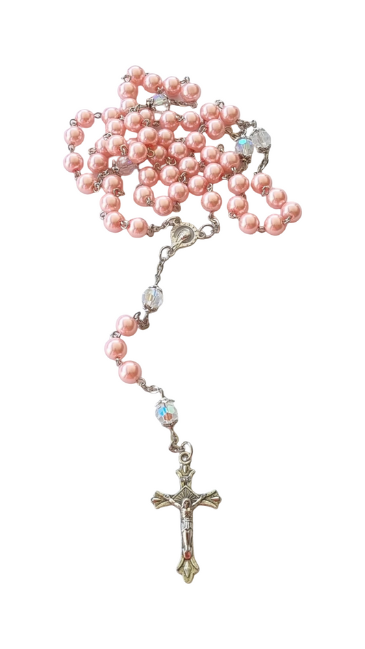 Pearl Rosary Pink Bead