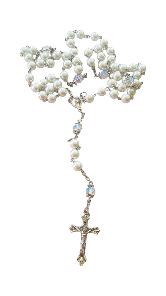 Pearl Rosary White Bead